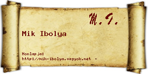 Mik Ibolya névjegykártya